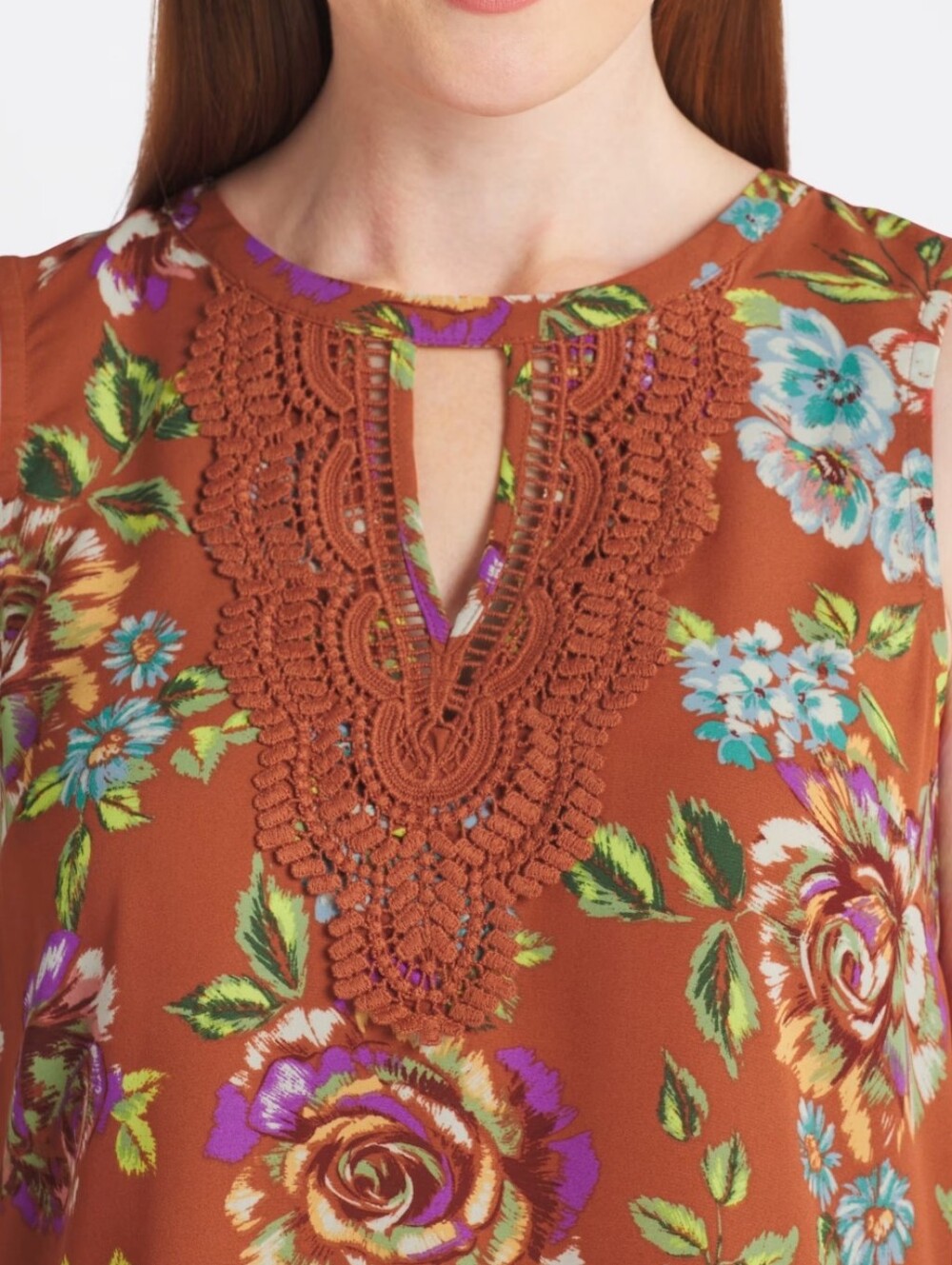 Daniel Rainn Quin Keyhole Crochet Blouse (Size Small) - Picture 3 of 10